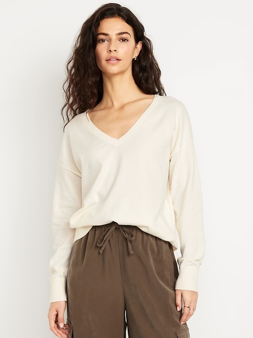 Image number 1 showing, SoSoft Lite Loose V-Neck Sweater