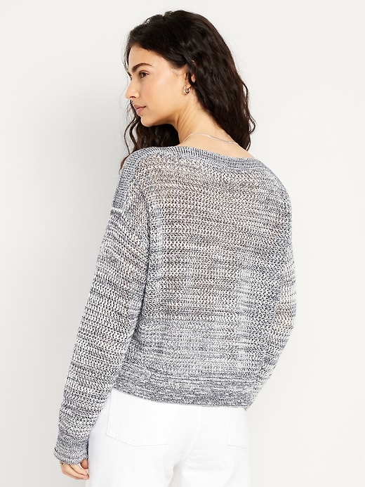 Image number 6 showing, Boat-Neck Open-Stitch Sweater