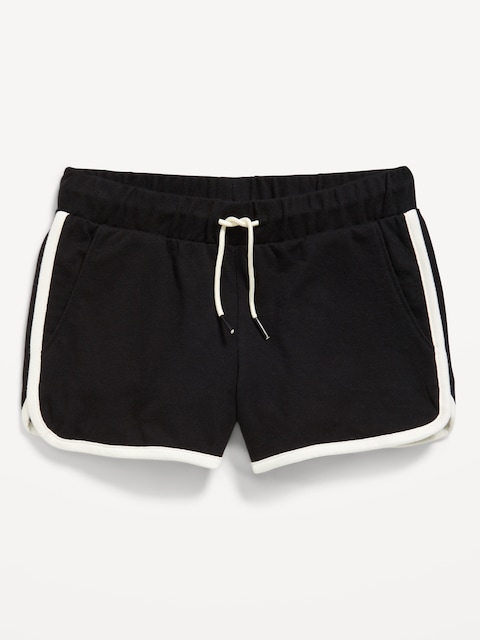 Short de cheer à ourlet arrondi fendu pour fille - Noir