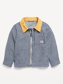 Image number 2 showing, Loose Collared Zip-Front Utility Jacket for Toddler Boys