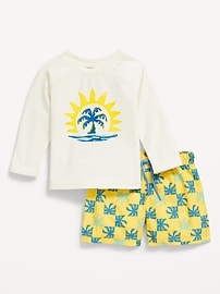 Image number 1 showing, Rashguard Swim Top & Trunks for Baby