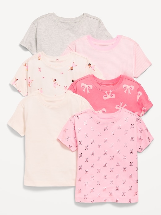 View large product image 1 of 1. Short-Sleeve T-Shirt 6-Pack for Toddler Girls