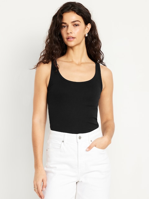 Camisole courte côtelée