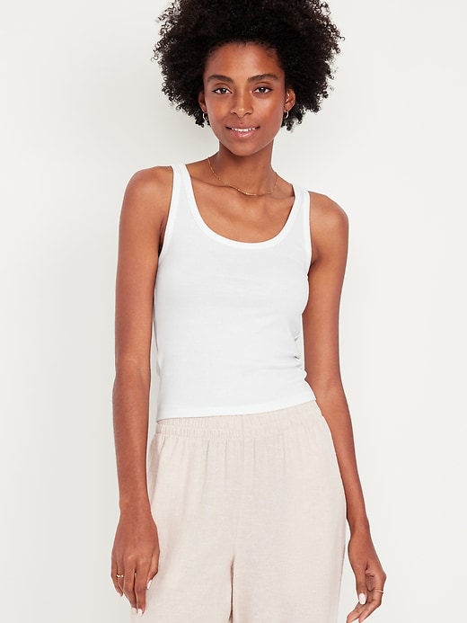 Image number 1 showing, Ribbed Crop Tank Top