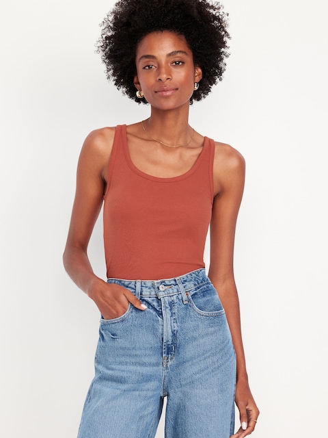 Camisole courte côtelée
