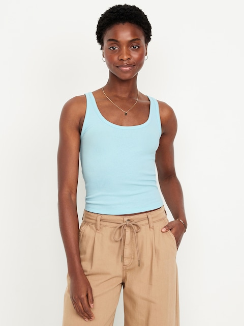 Camisole courte côtelée