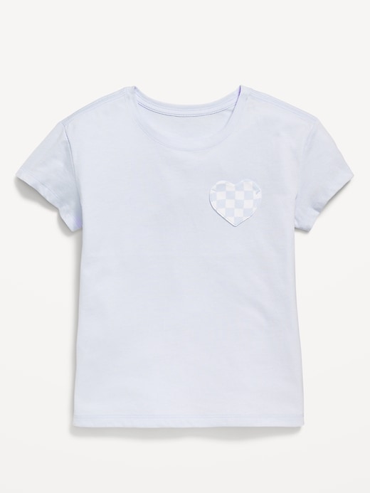 View large product image 1 of 2. Softest Short-Sleeve Heart-Pocket T-Shirt for Girls