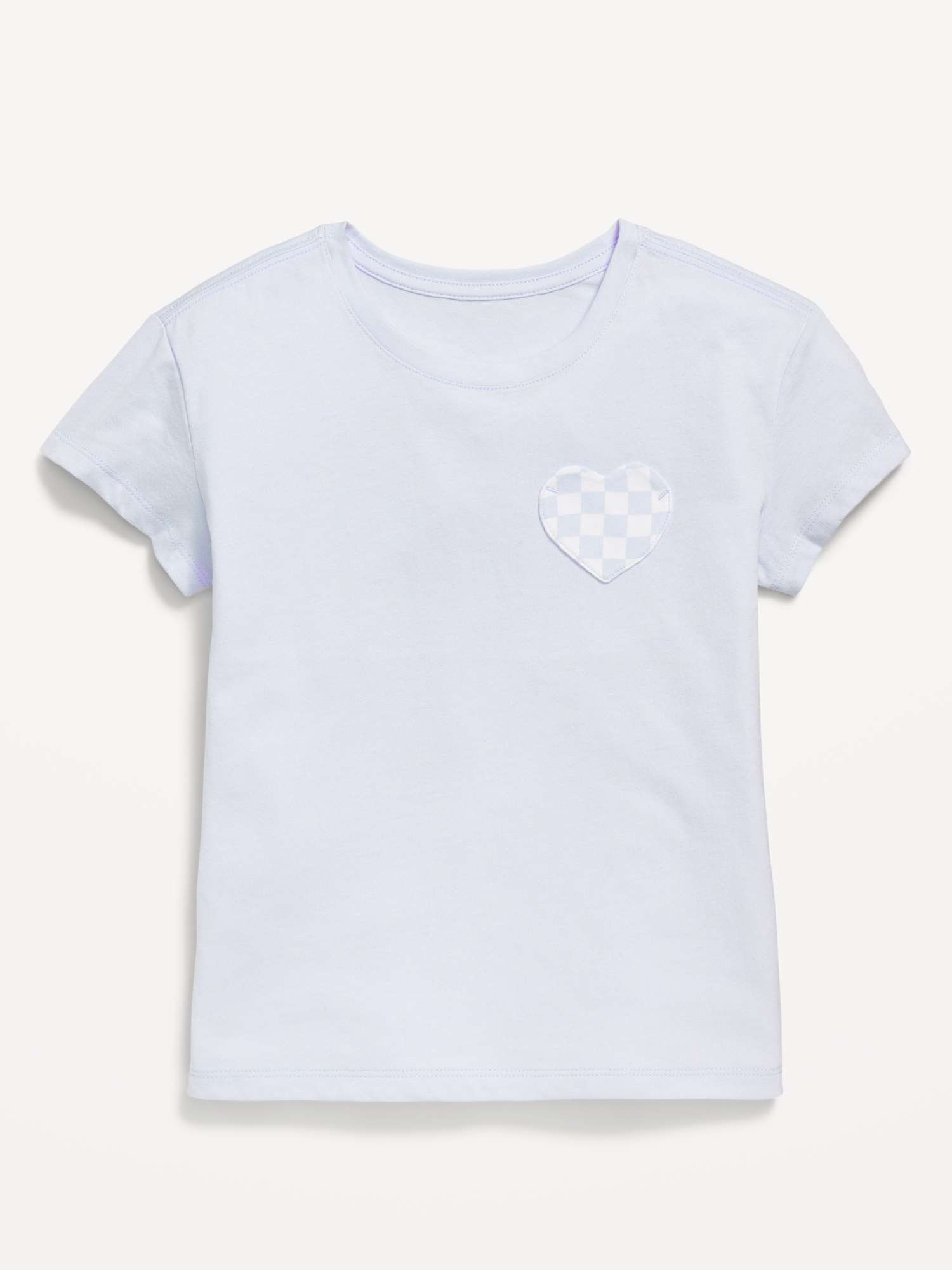 Softest Short-Sleeve Heart-Pocket T-Shirt for Girls