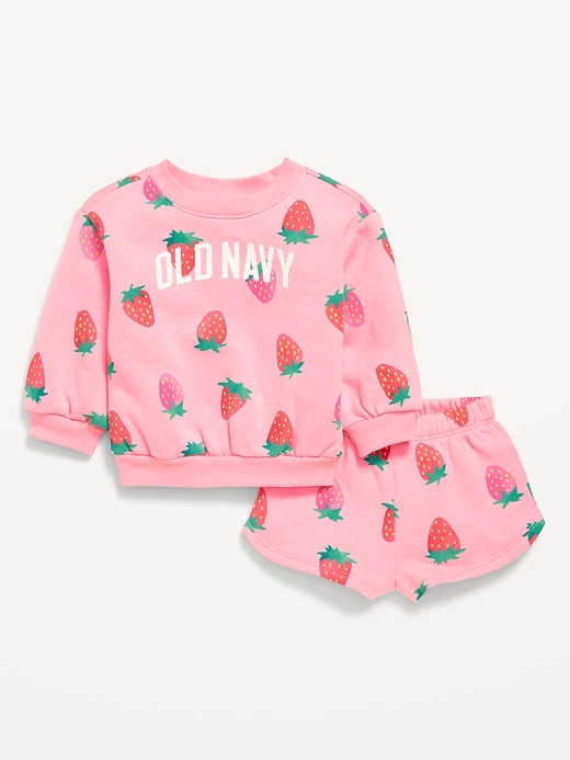 View large product image 1 of 1. Printed Logo-Graphic Fleece Sweatshirt and Shorts Set for Baby