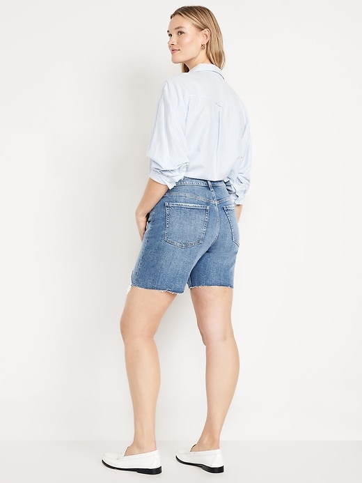 Image number 6 showing, High-Waisted OG Jean Cut-Off Shorts -- 7-inch inseam