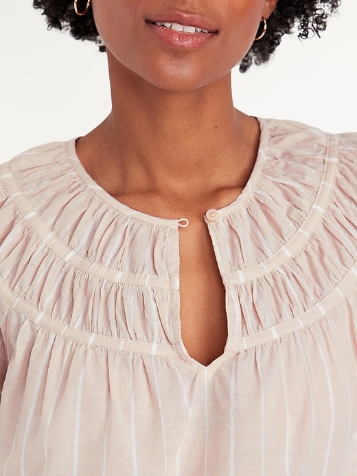 Image number 4 showing, Shirred Flutter-Sleeve Top