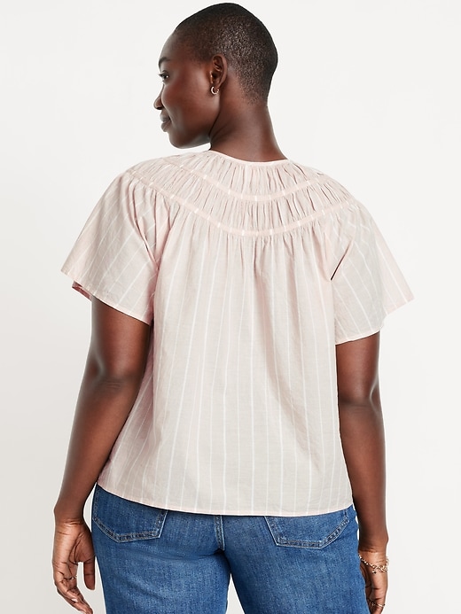 Image number 6 showing, Shirred Flutter-Sleeve Top