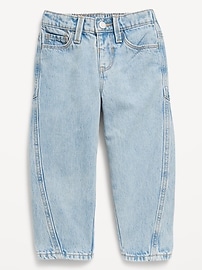 View large product image 3 of 3. High-Waisted Barrel-Leg Jeans for Toddler Girls