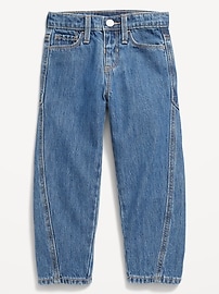 View large product image 3 of 3. High-Waisted Barrel-Leg Jeans for Toddler Girls