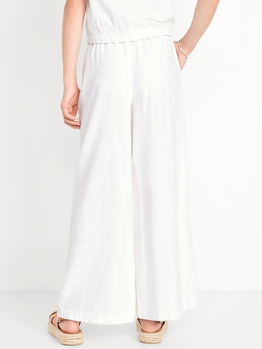 View large product image 2 of 4. High-Waisted Linen-Blend Wide-Leg Pants for Girls