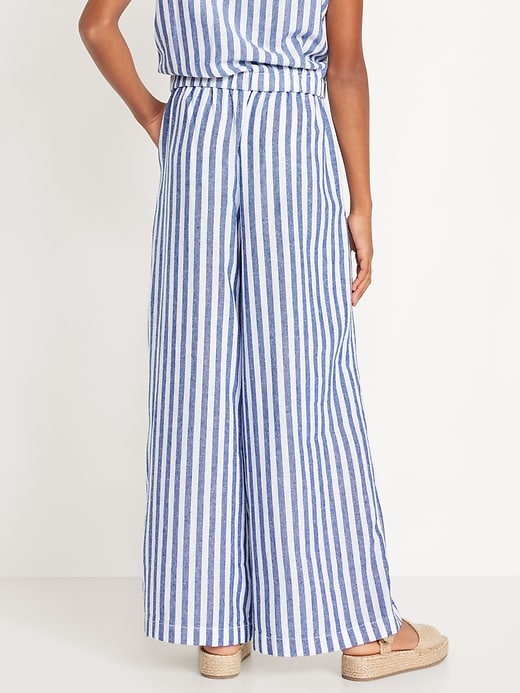 View large product image 2 of 4. Printed High-Waisted Linen-Blend Wide-Leg Pants for Girls