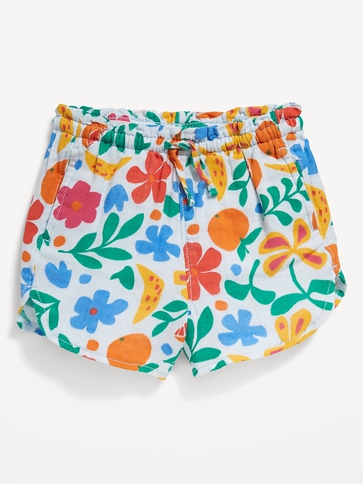 View large product image 1 of 1. Printed Double-Weave Dolphin-Hem Shorts for Toddler Girls