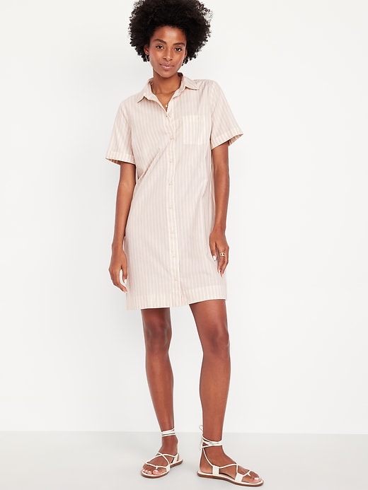 Image number 1 showing, Striped Mini Shirt Dress