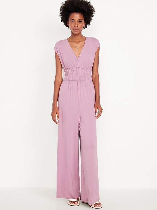 Image number 1 showing, Waist-Defined Wide-Leg Jumpsuit