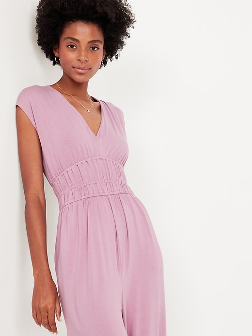 Image number 3 showing, Waist-Defined Wide-Leg Jumpsuit