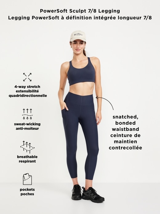 Image number 8 showing, High-Waisted PowerSoft Sculpt 7/8 Pocket Leggings