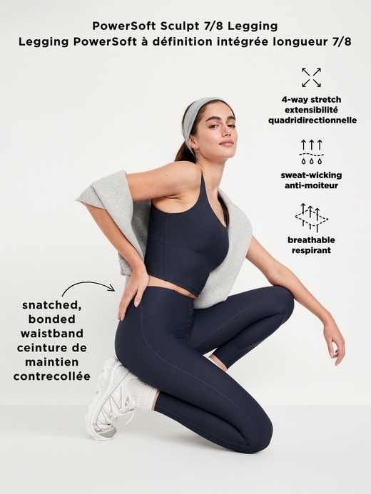 L'image numéro 8 présente Legging PowerSoft sculptant à taille très haute longueur 7/8