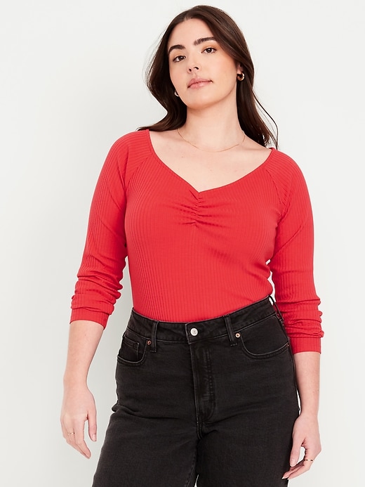 Image number 5 showing, Cinched Rib-Knit Top