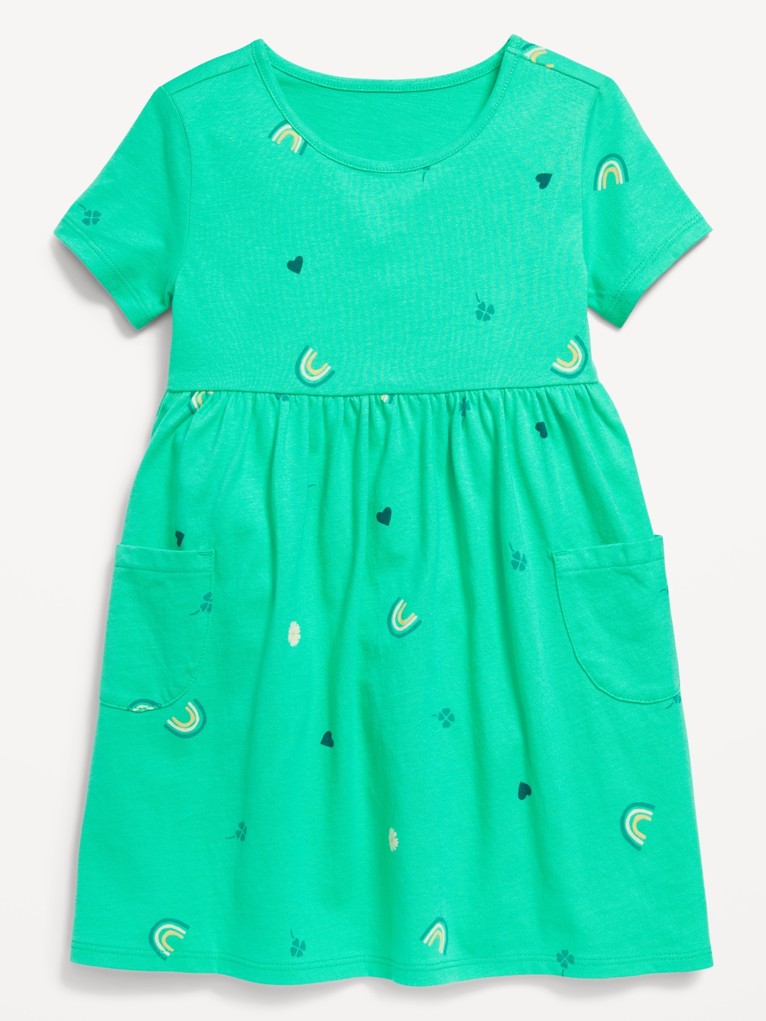 Printed Jersey-Knit Short-Sleeve Dress for Toddler Girls