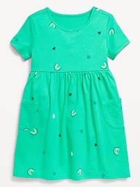 Image number 1 showing, Printed Jersey-Knit Short-Sleeve Dress for Toddler Girls