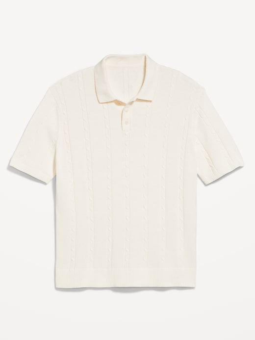 Image number 4 showing, Short-Sleeve Cable-Knit Polo