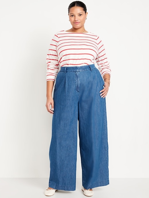 Image number 6 showing, Extra High-Waisted Taylor Super Wide-Leg Trouser Pants