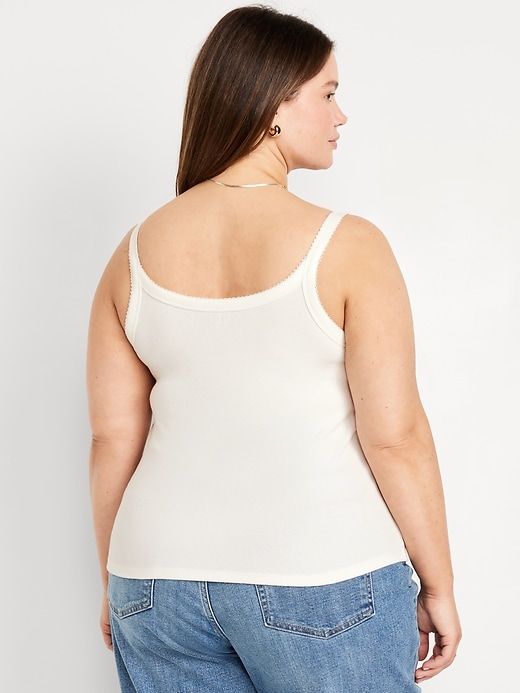 Image number 8 showing, 90s Ribbed Lace-Trim Tank