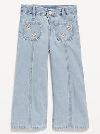 View large product image 3 of 3. High-Waisted Baggy Mariner Wide-Leg Jeans for Toddler Girls