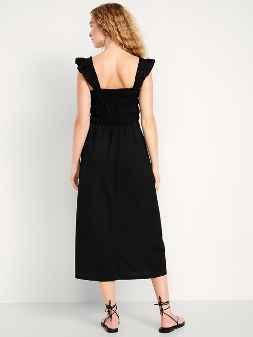 Image number 7 showing, Fit & Flare Lightweight Smocked Midi Dress