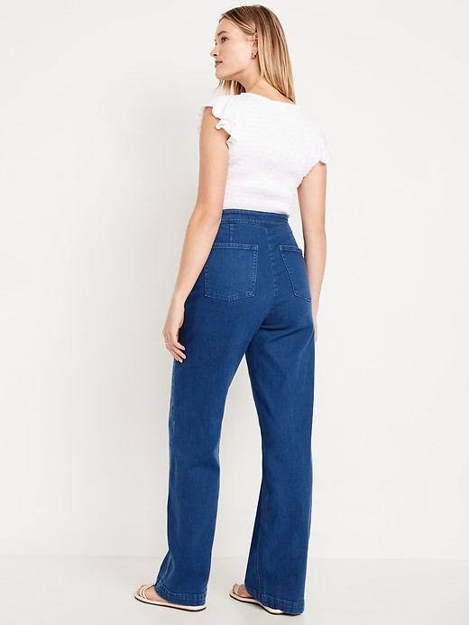 Image number 5 showing, Extra High-Waisted Mariner Wide-Leg Jeans