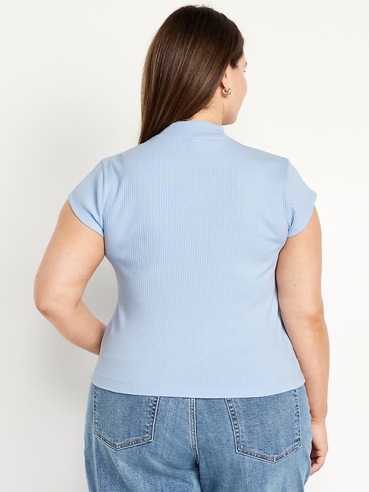 Image number 5 showing, Ribbed Mock-Neck Top