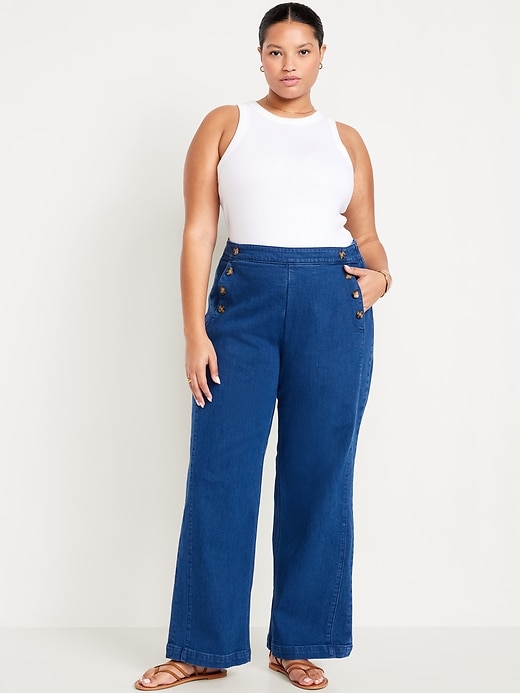 Image number 6 showing, Extra High-Waisted Mariner Wide-Leg Jeans