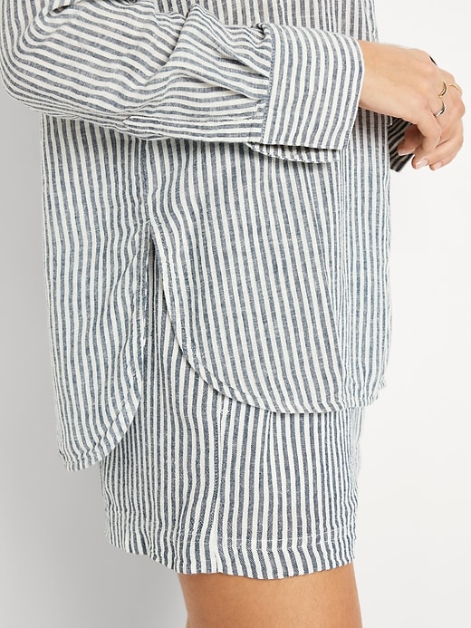 Image number 4 showing, Button-Down Linen-Blend Striped Shirt