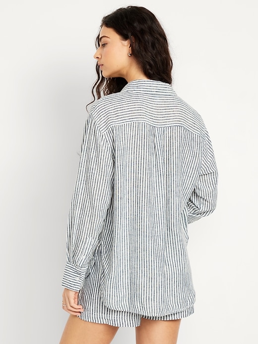 Image number 2 showing, Button-Down Linen-Blend Striped Shirt