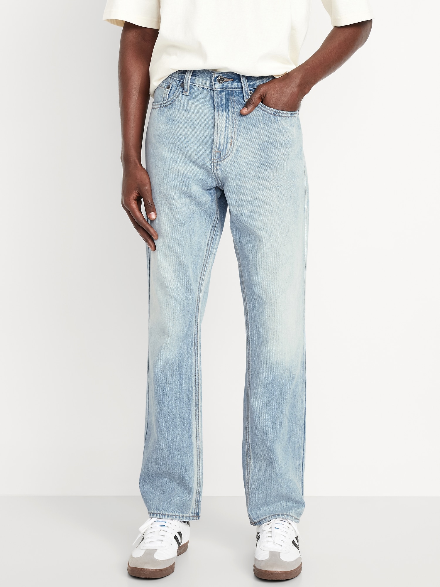 Structured Straight Non-Stretch Jeans