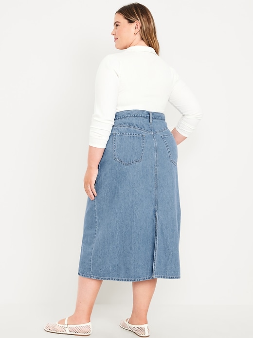 Image number 8 showing, High-Waisted Wow Jean Midi Skirt