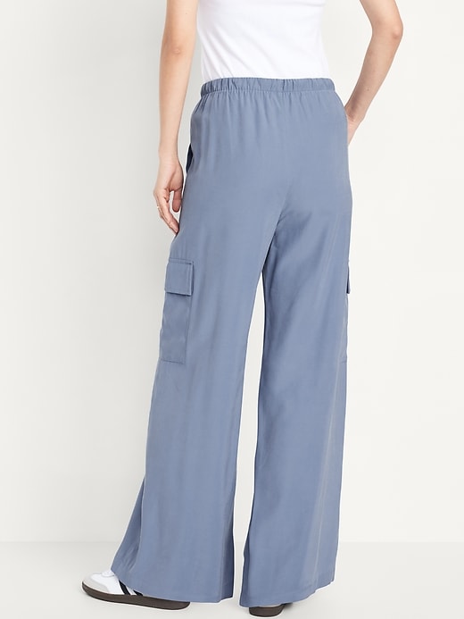 Image number 2 showing, Extra High-Waisted Drapey Cargo Super Wide-Leg Pants