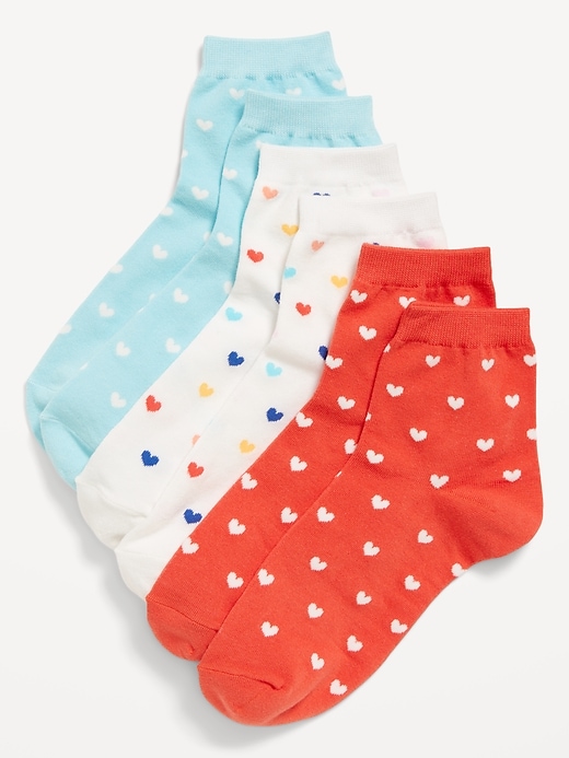 View large product image 1 of 1. Novelty Quarter Crew Socks 3-Pack for Women