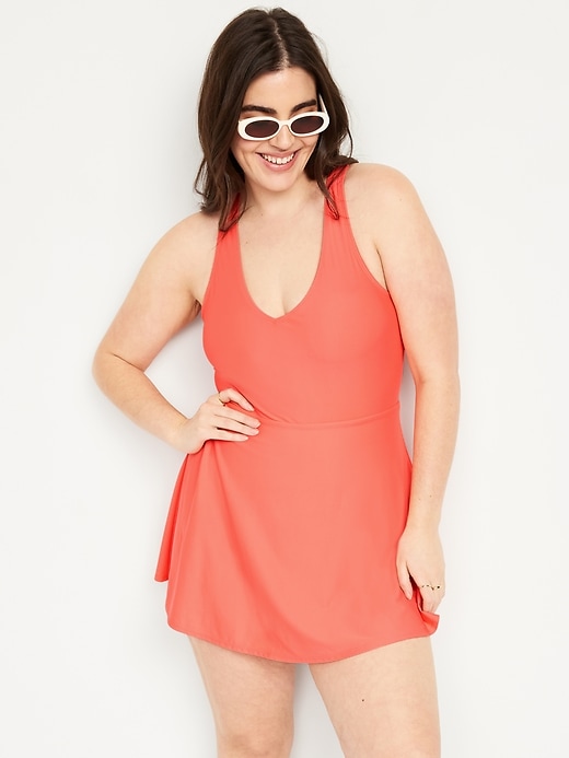 Image number 3 showing, Matte Tie-Back Swim Dress