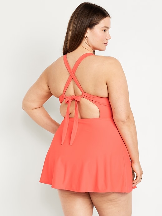 Image number 8 showing, Matte Tie-Back Swim Dress