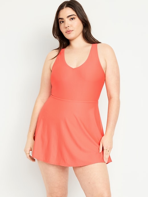 Image number 5 showing, Matte Tie-Back Swim Dress