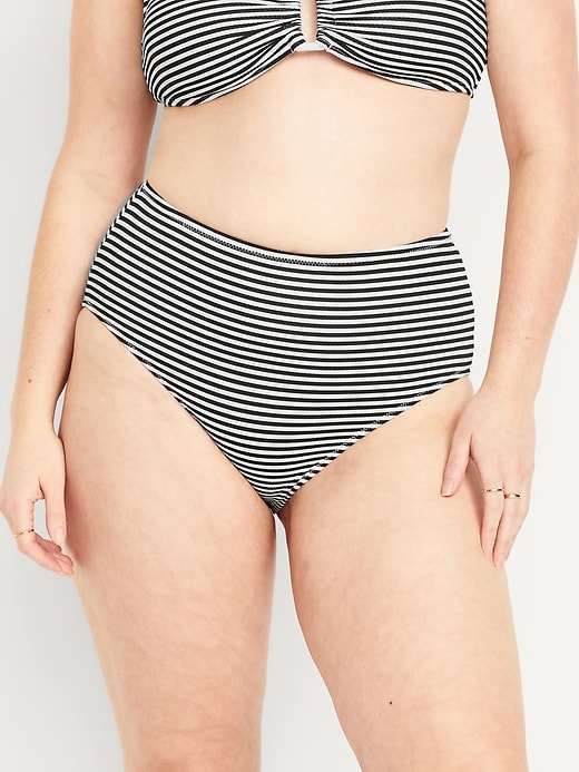 Image number 5 showing, High-Waisted Textured Bikini Swim Bottoms