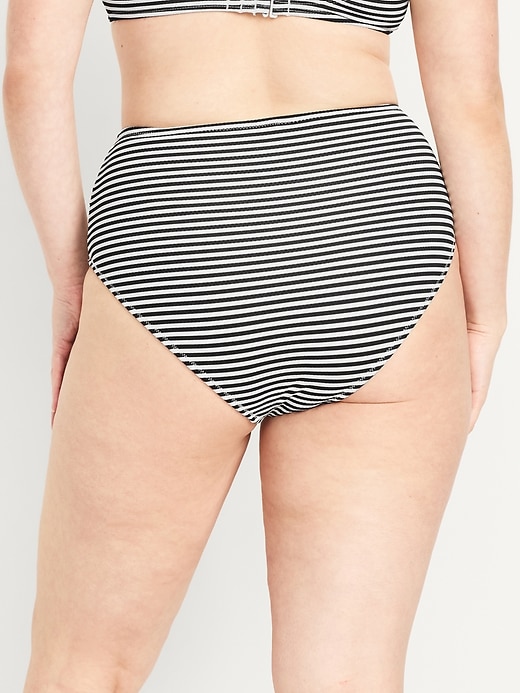 Image number 6 showing, High-Waisted Textured Bikini Swim Bottoms