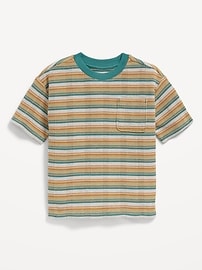 Image number 1 showing, Oversized Short-Sleeve Waffle-Knit Pocket T-Shirt for Toddler Boys