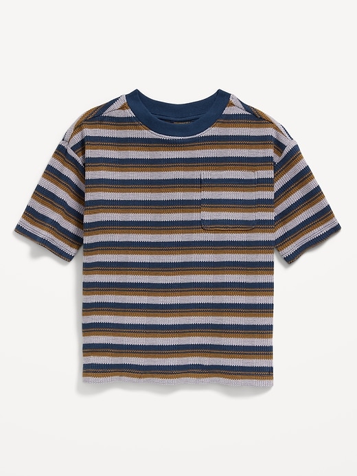 View large product image 2 of 2. Oversized Short-Sleeve Waffle-Knit Pocket T-Shirt for Toddler Boys